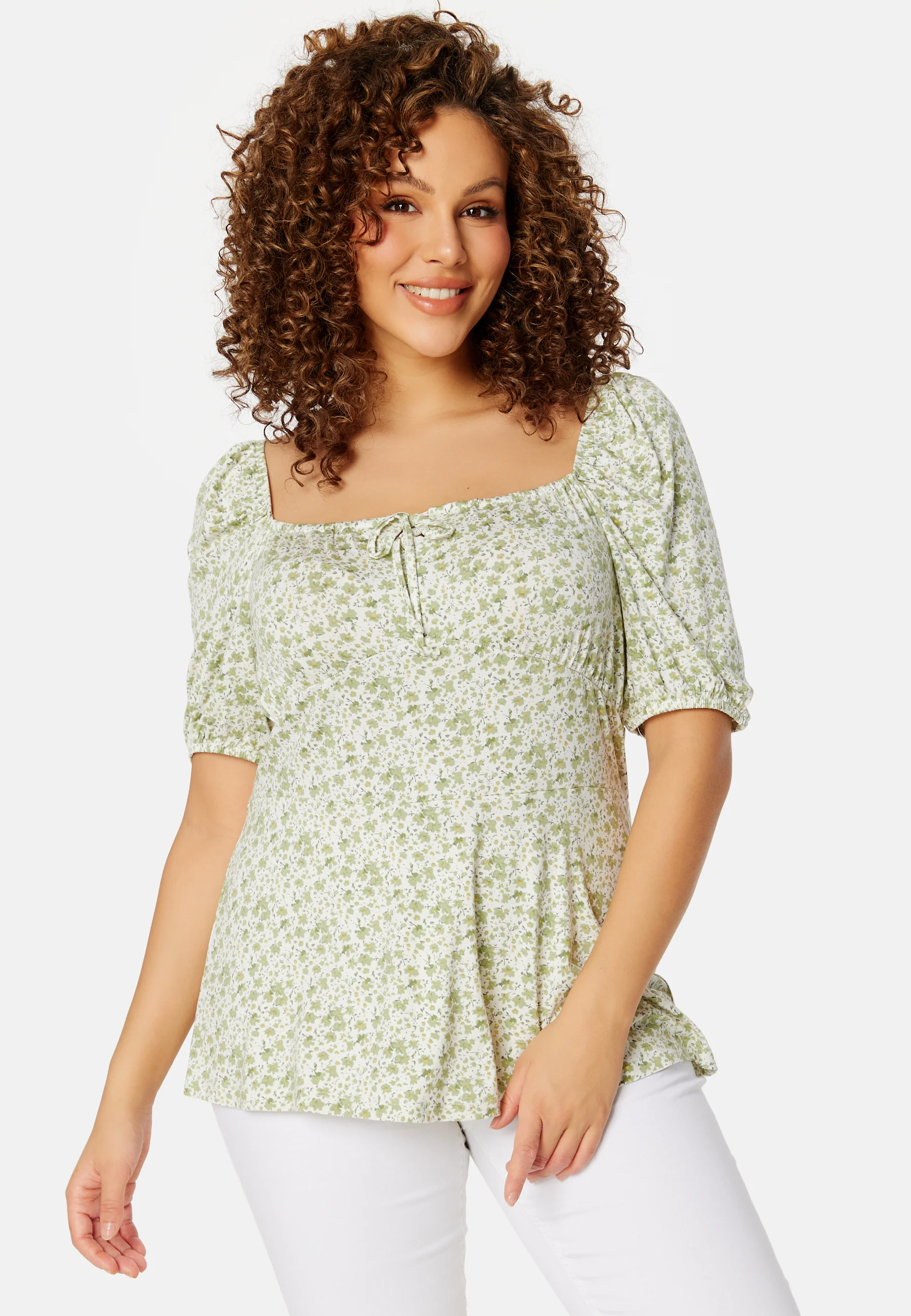Ruched Short Sleeve Tie Top - Image 6