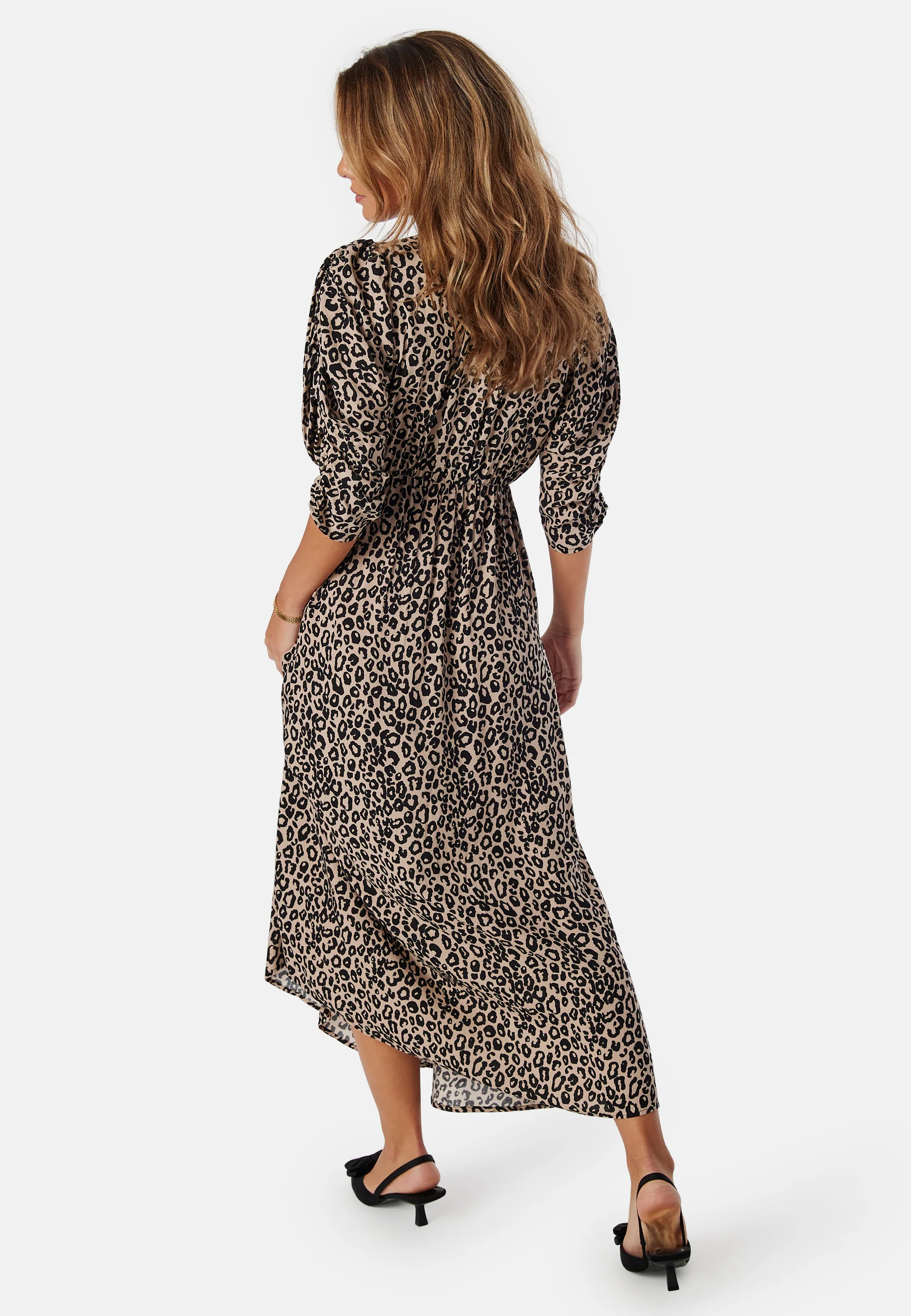 Ruched Sleeve Midi Dress - Image 3