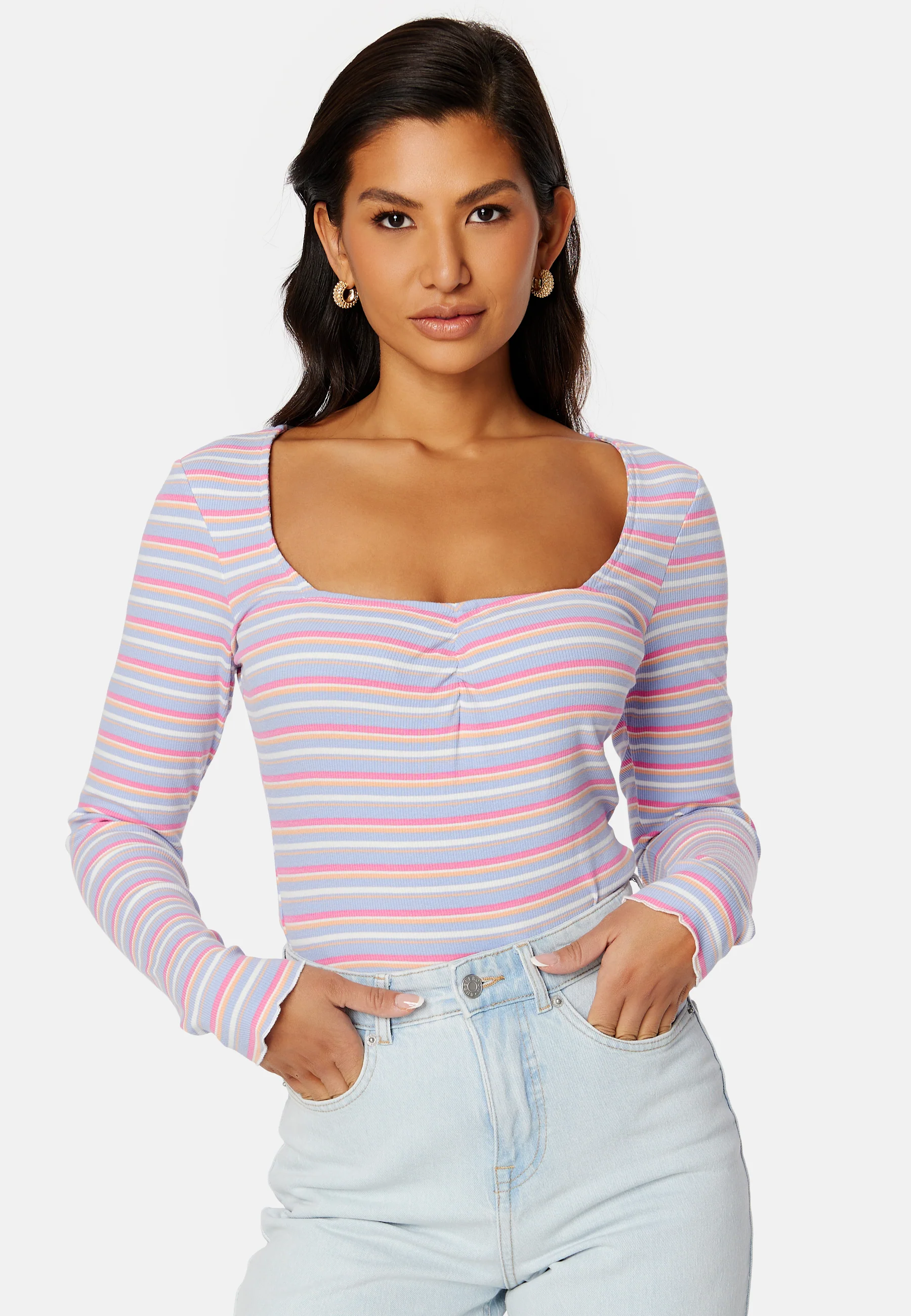 Selda ls striped top