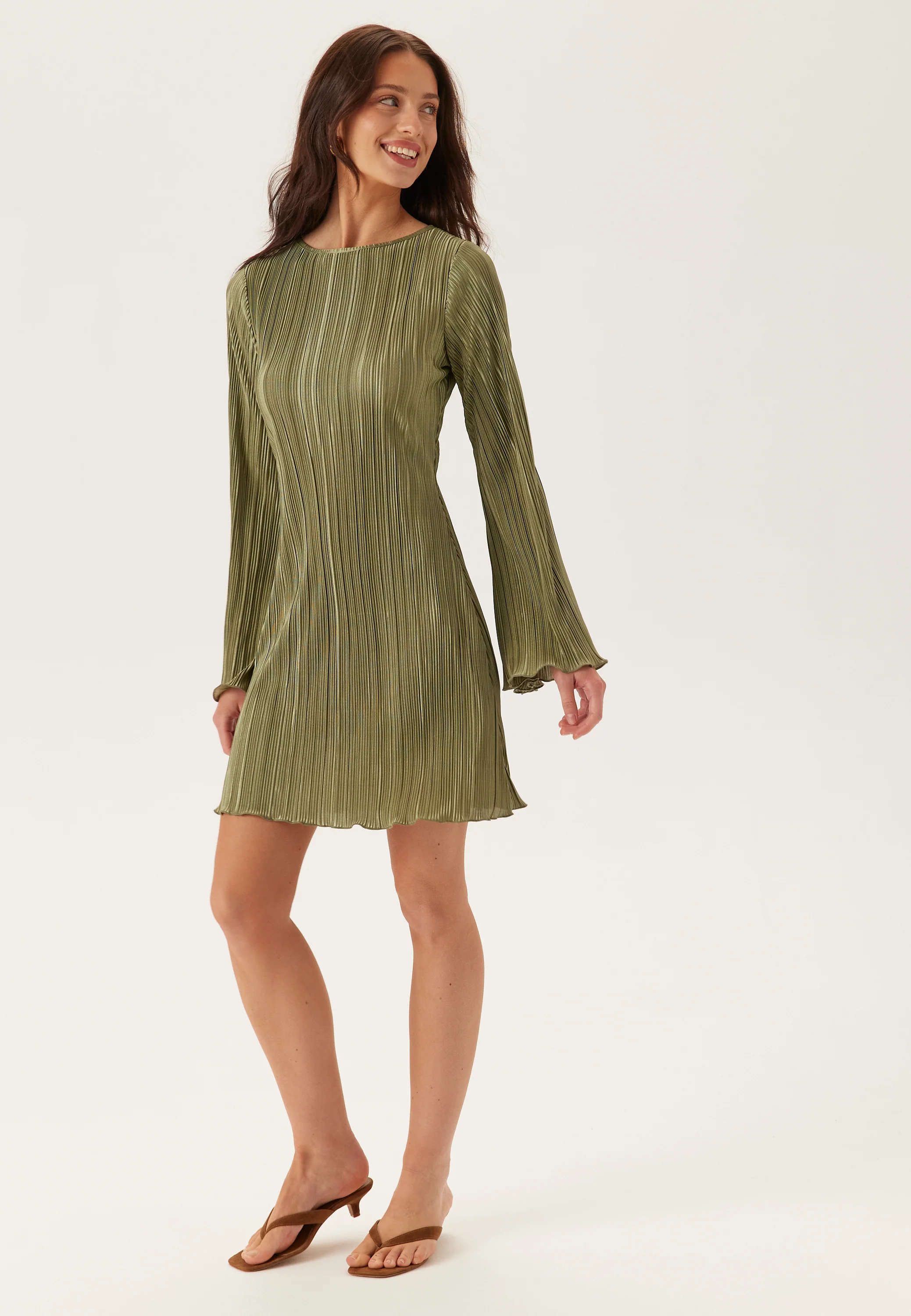 Short Pleated Frill Dress - Image 3