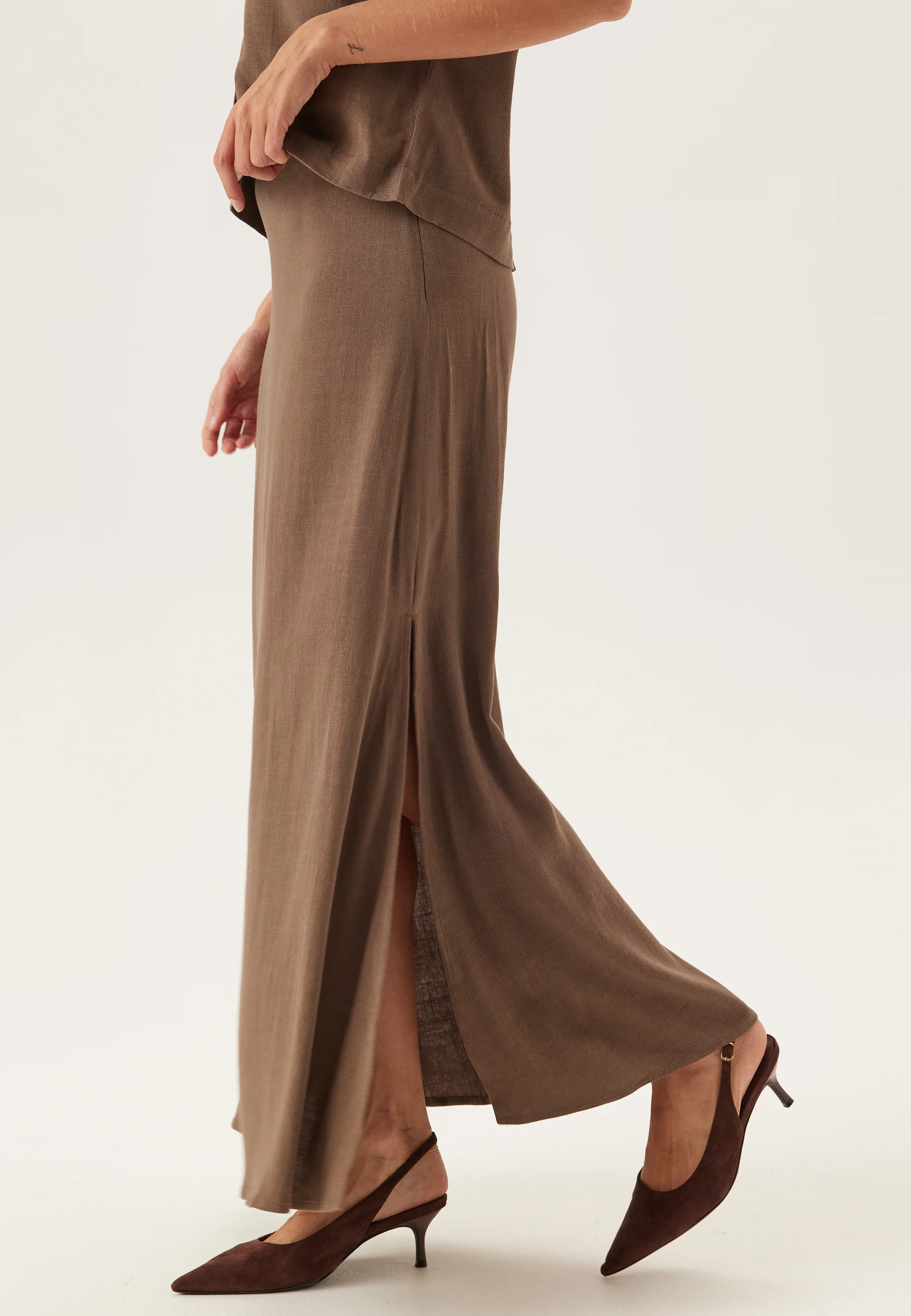 Slfviva Hw Ankle Linen Blend Skirt - Image 3