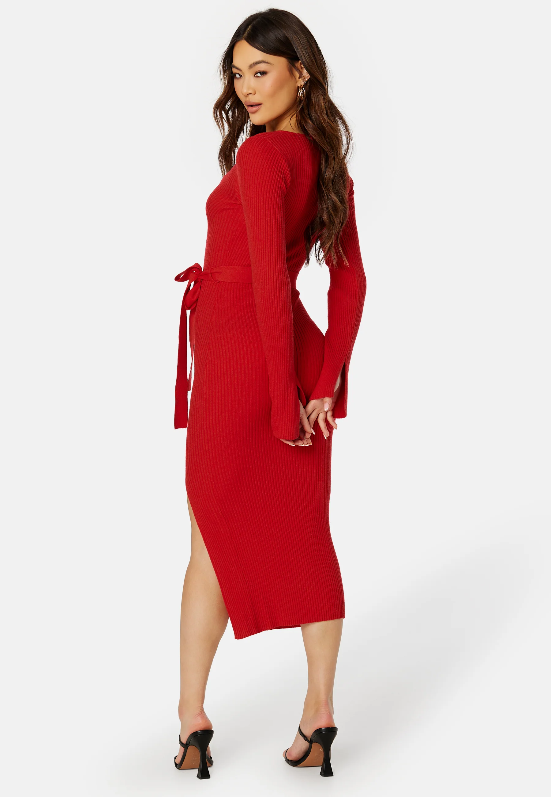 Slit Knitted Midi Dress - Image 3