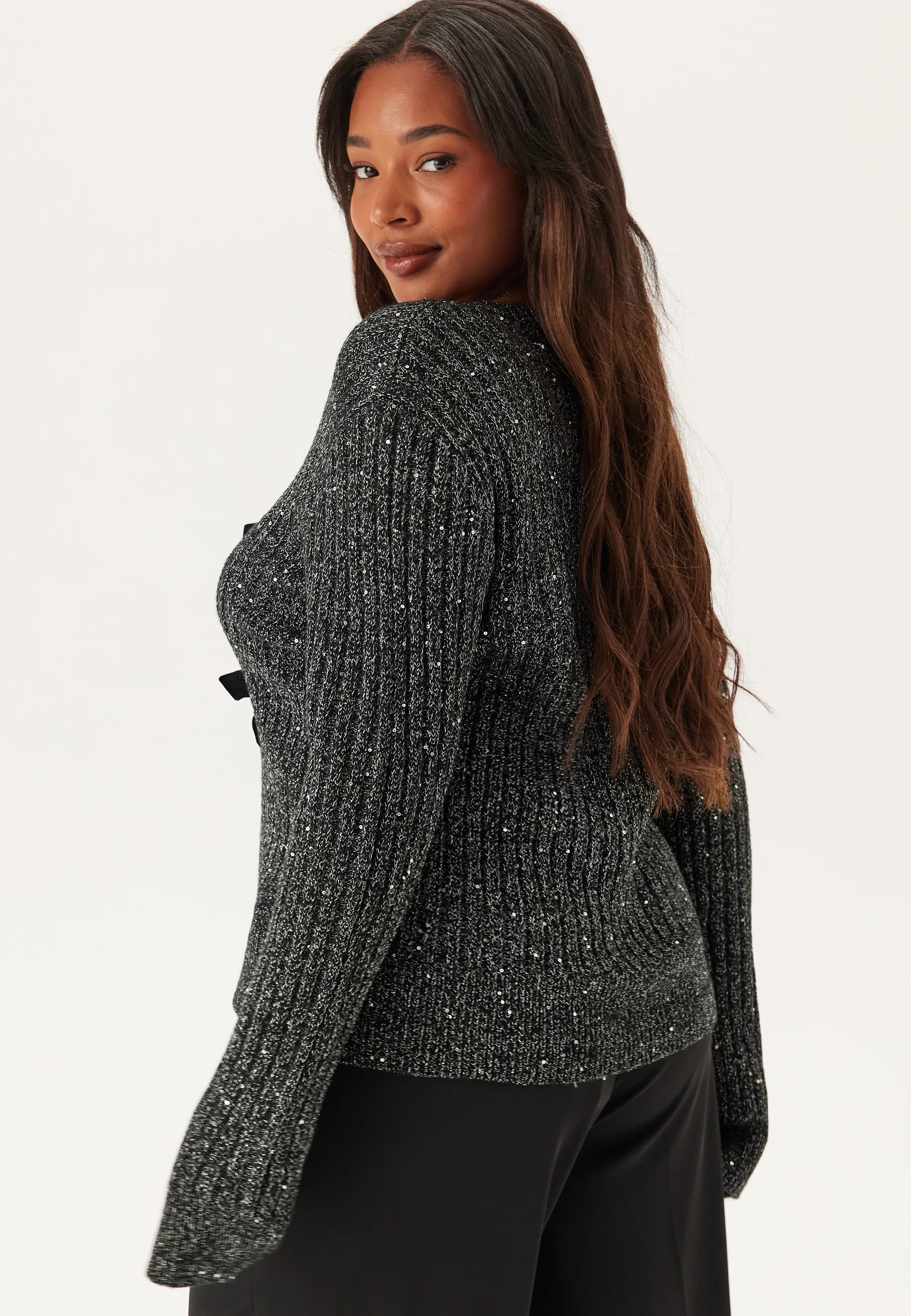 Sparkling Knitted Bow Sweater - Image 7