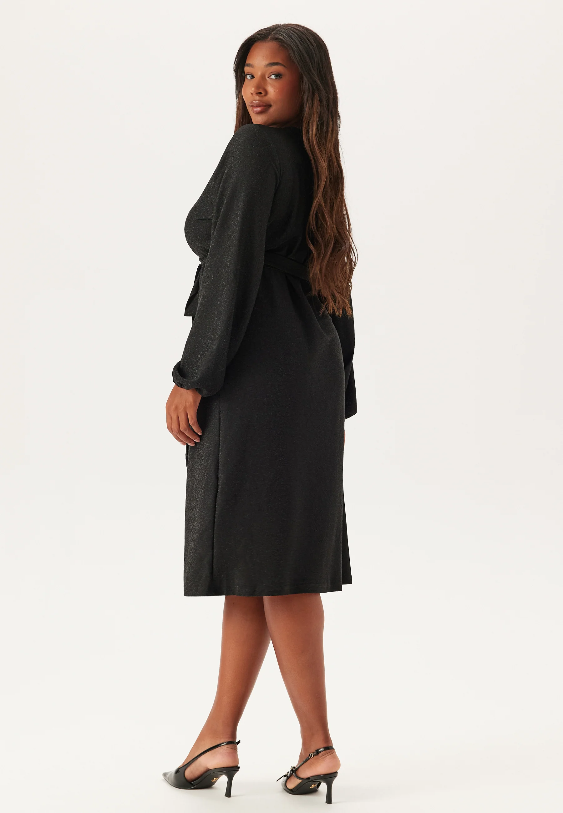 Sparkling Midi Wrap Dress - Image 6