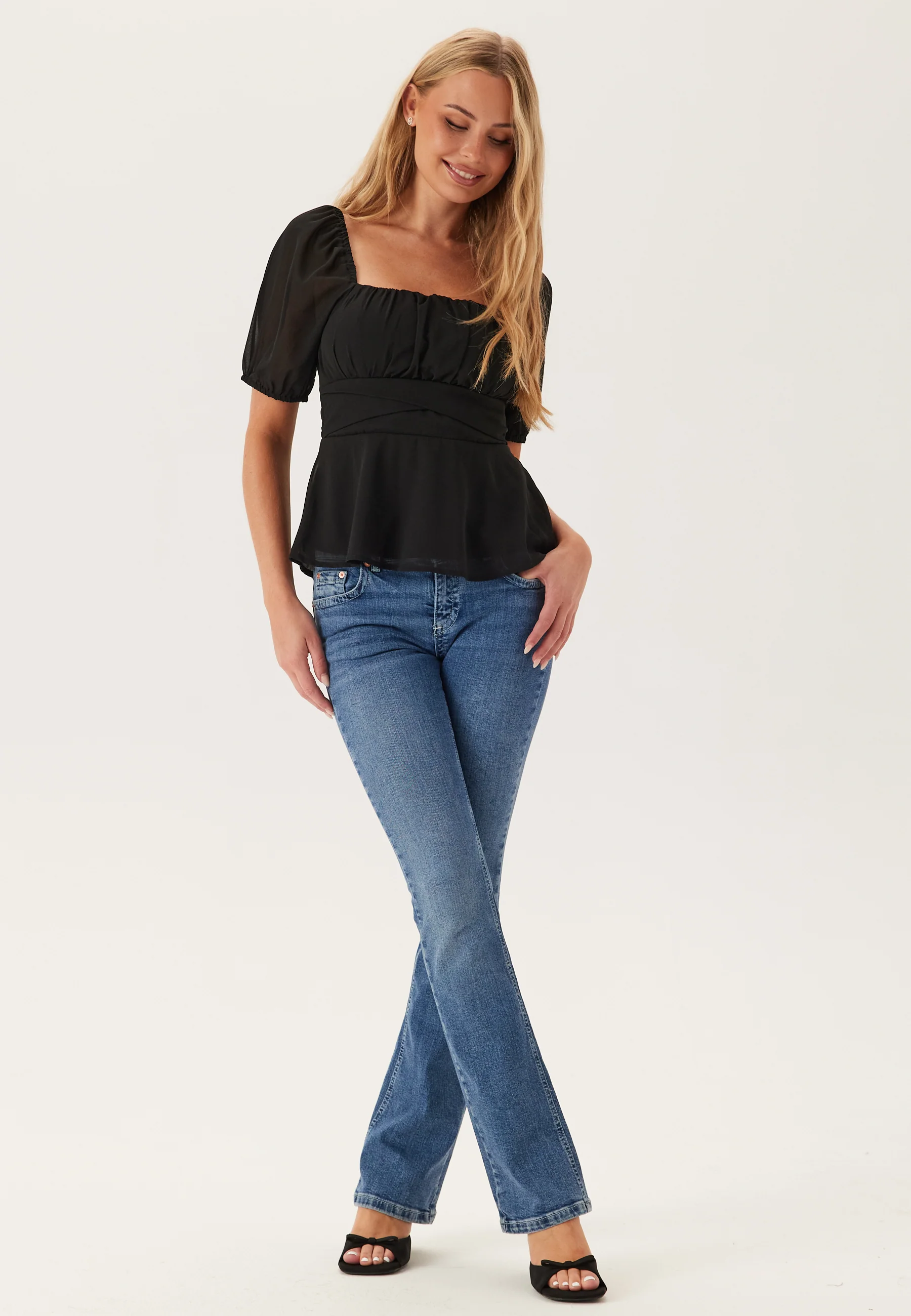 Square Neck S/S Georgette Blouse - Image 3