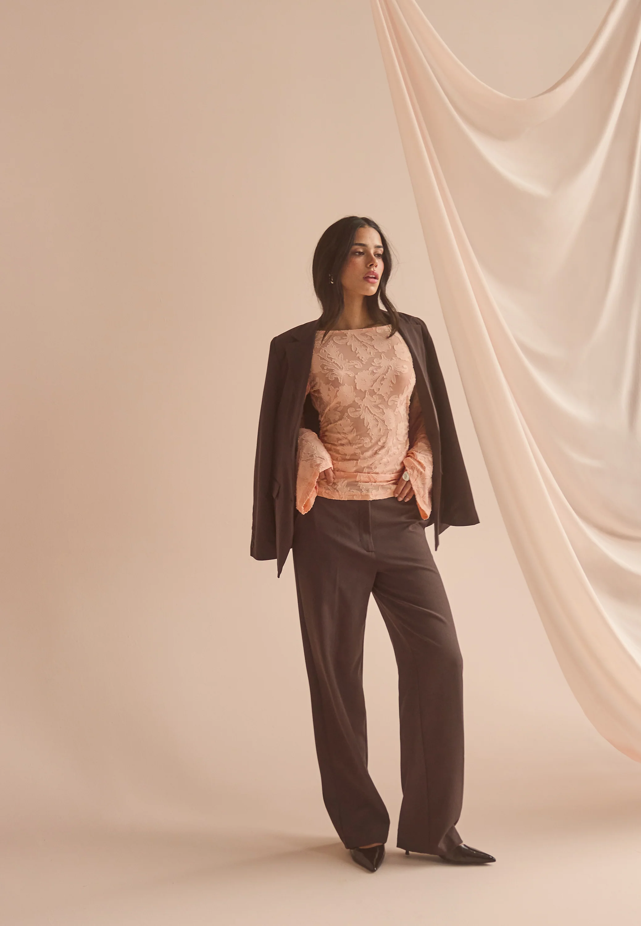 Straight High Waist Suit Trousers - Image 2