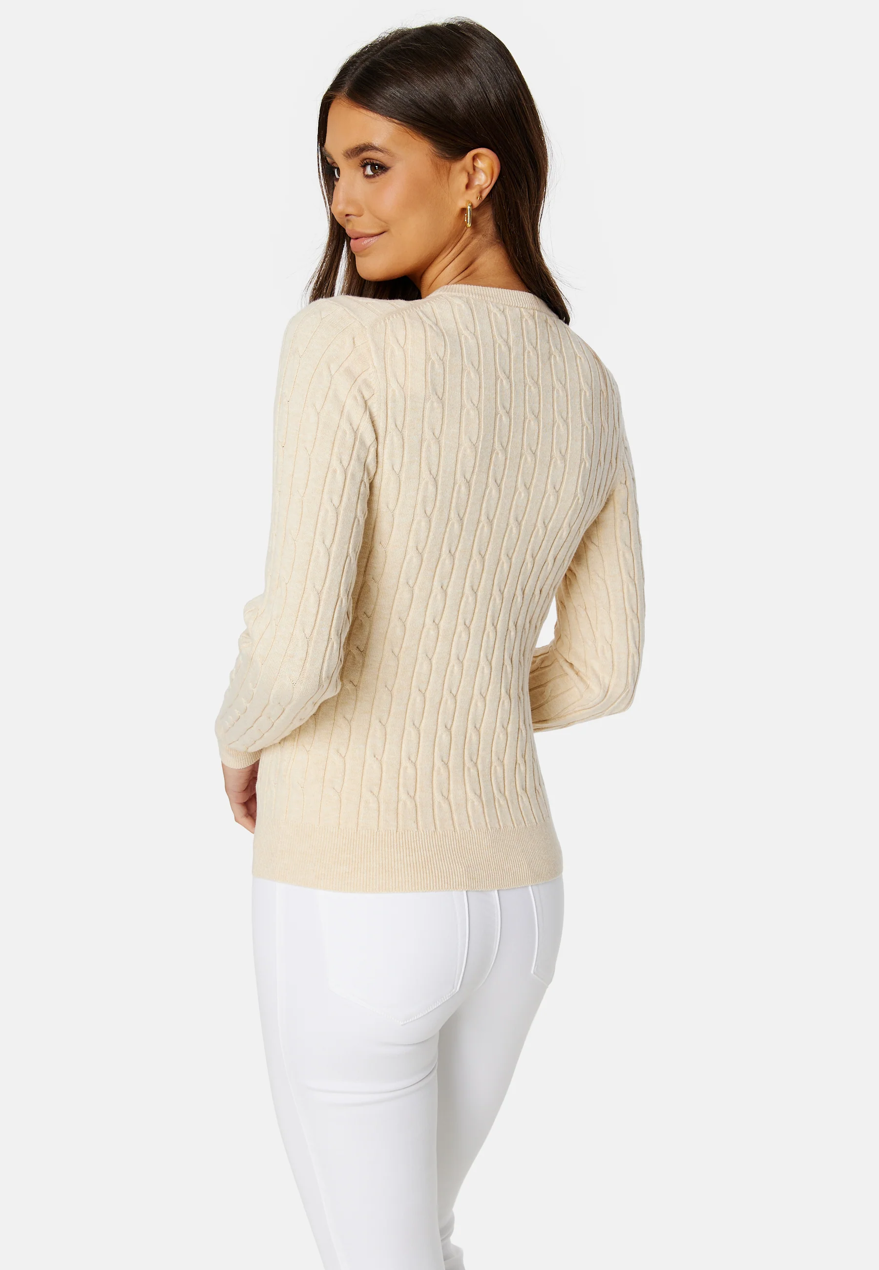 Stretch Cotton Cable C-Neck - Image 4