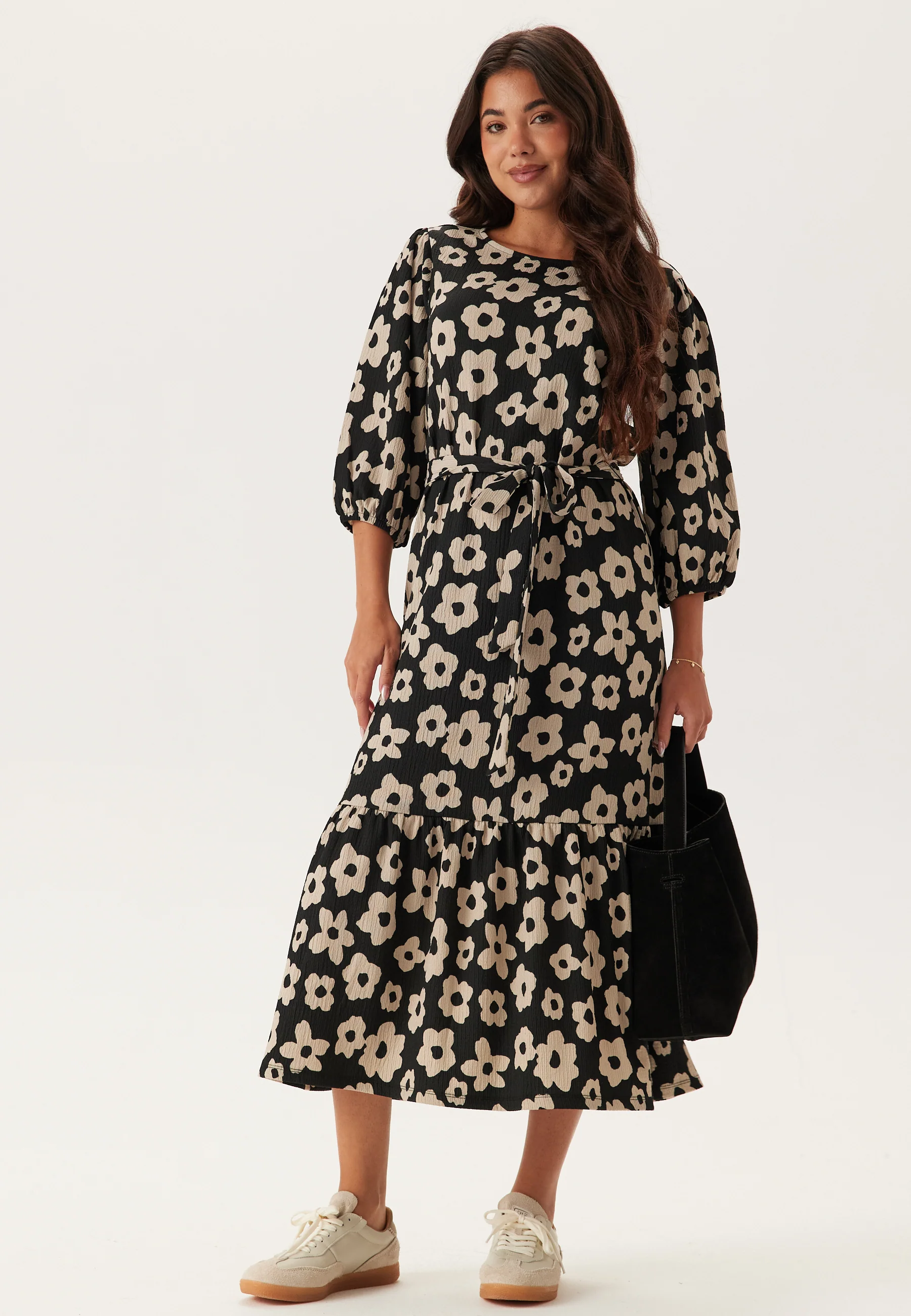 Structure Flounce Midi Dress