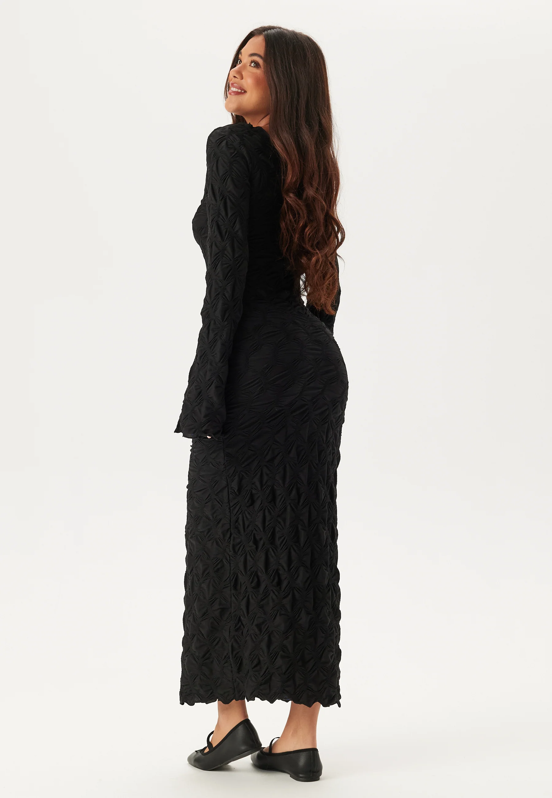 Structure Long Sleeve Midi Dress - Image 3