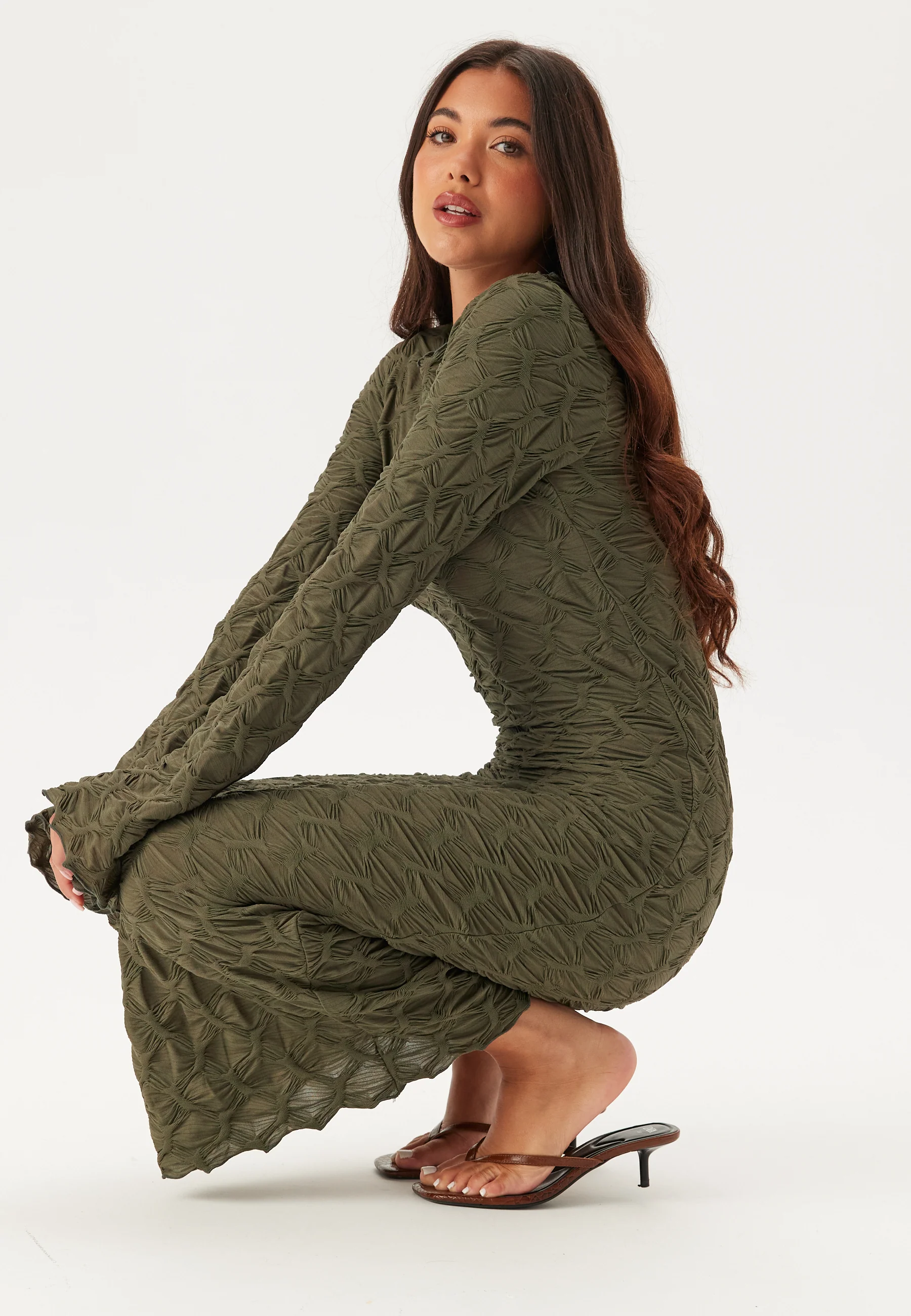 Structure Long Sleeve Midi Dress - Image 2