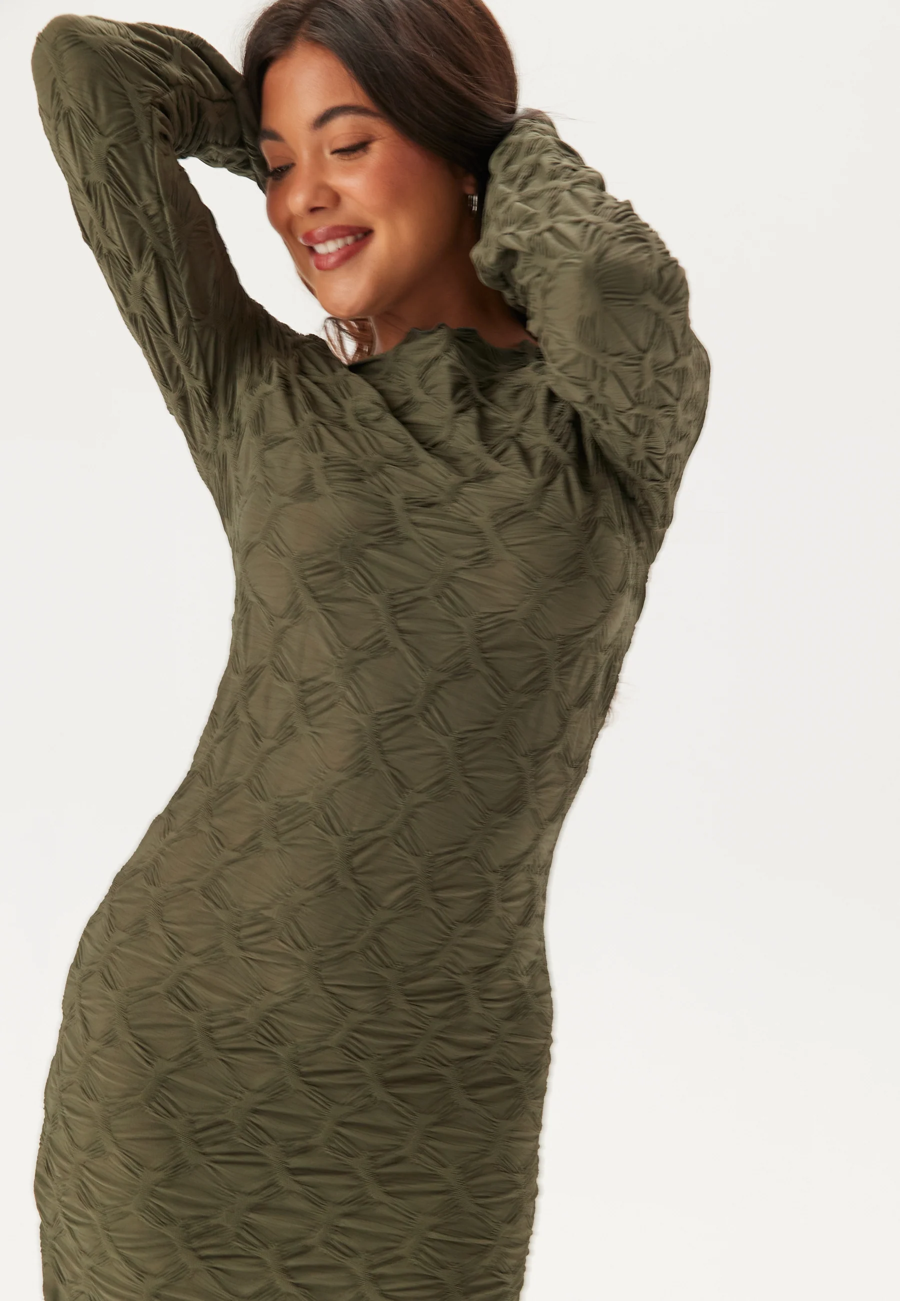 Structure Long Sleeve Midi Dress - Image 5