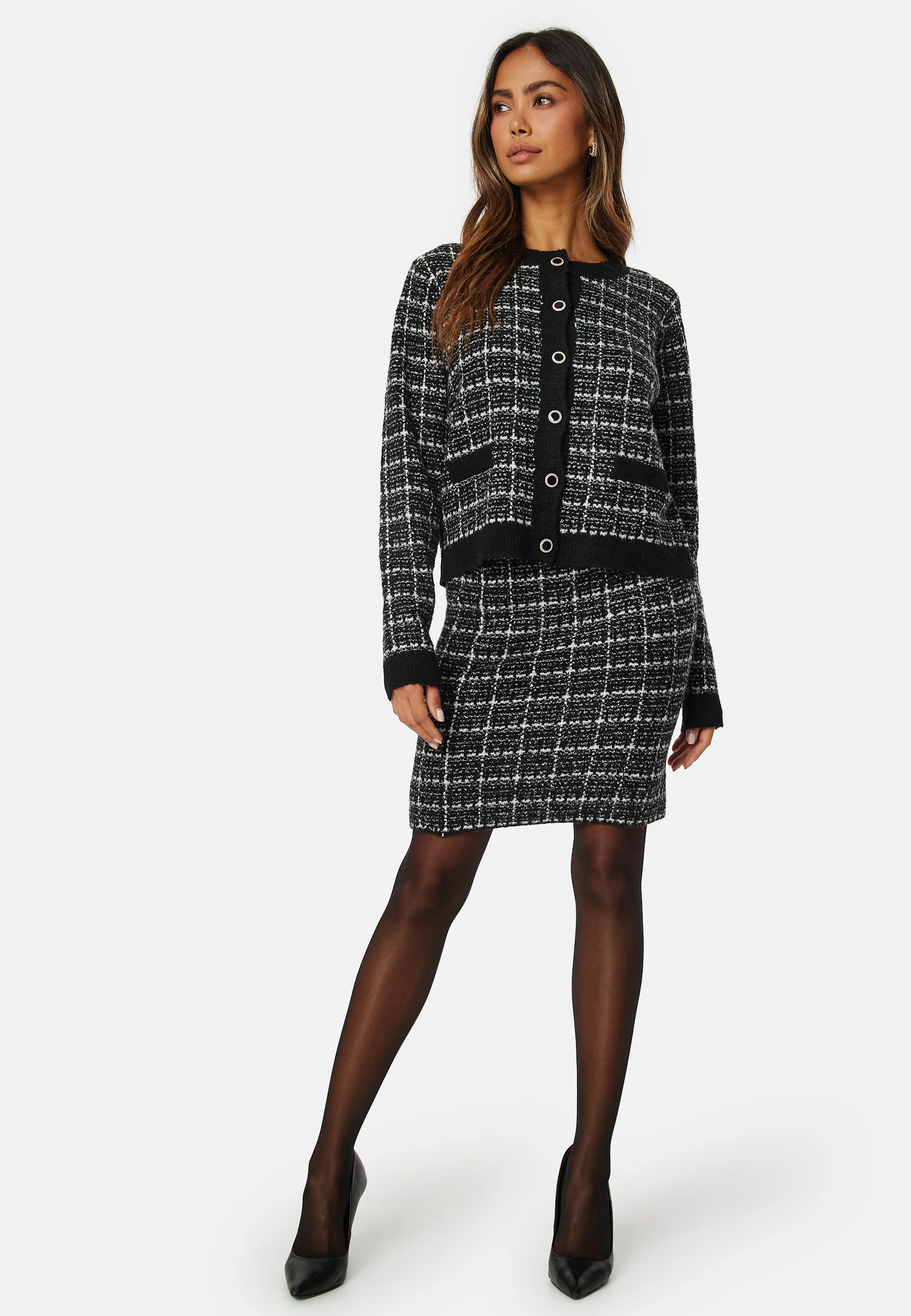 Viaudrey Check L/S Knit Cardigan - Image 3