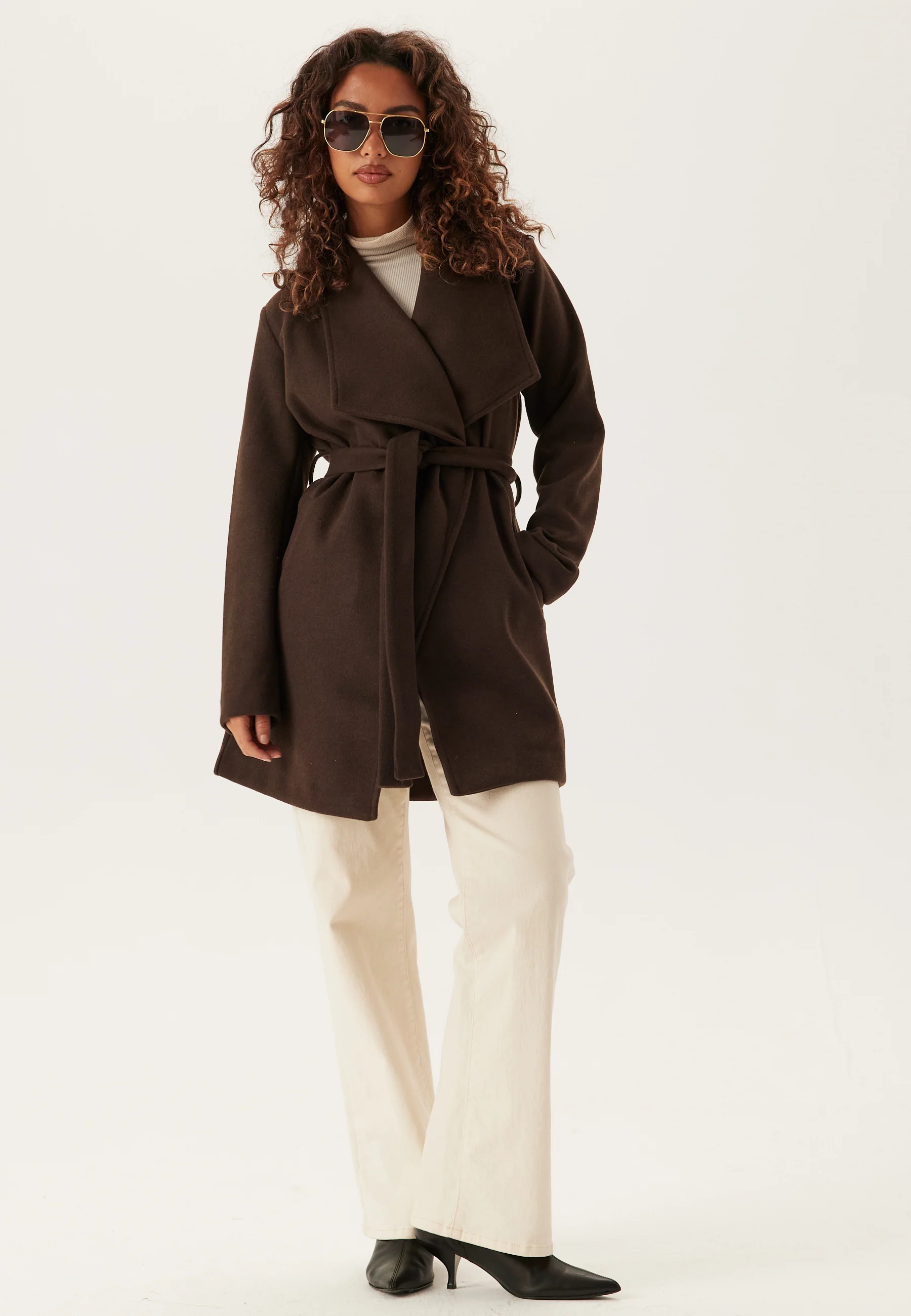 Vicooley Collar Belt Coat - Image 3