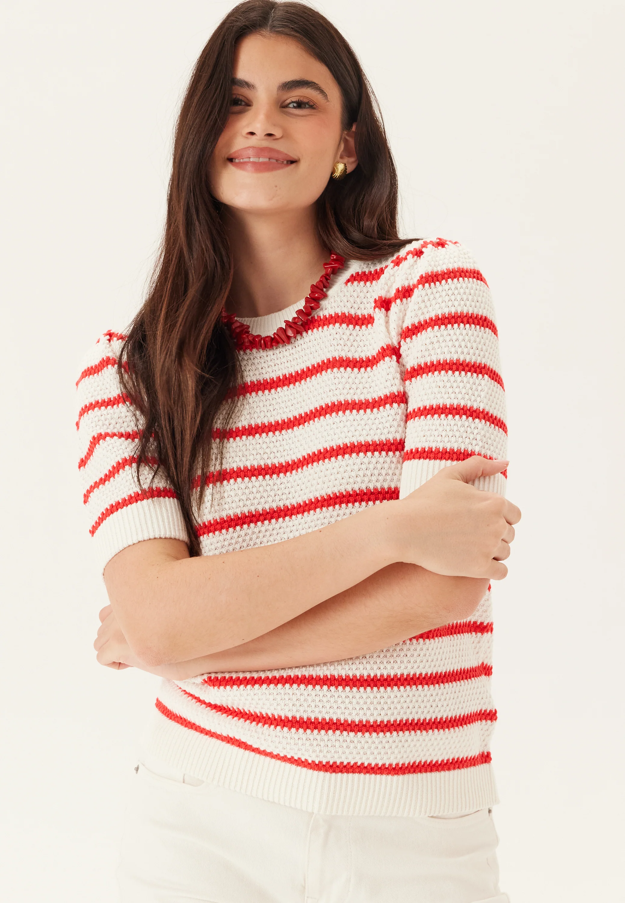 Vidalo O-neck S/S STRIPE KNIT