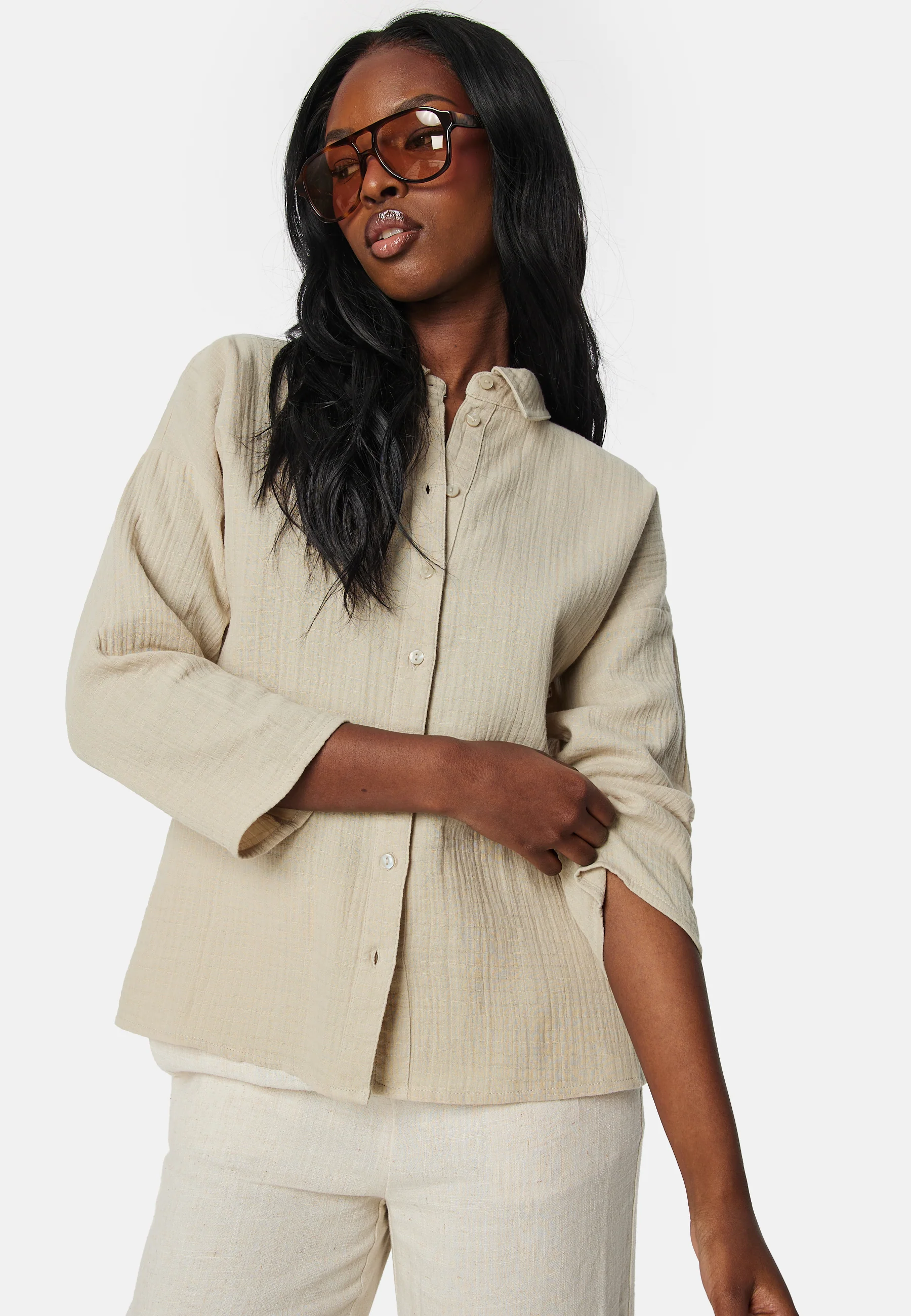 Vilania button 3/4 shirt