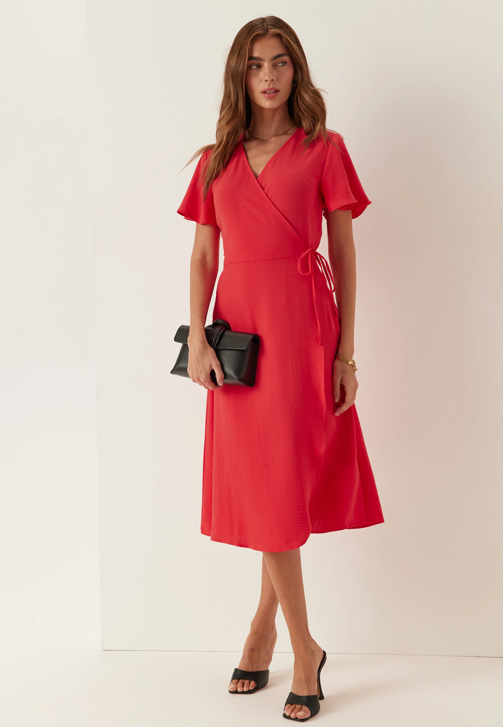 Vilovie S/S Wrap Midi Dress - Image 2