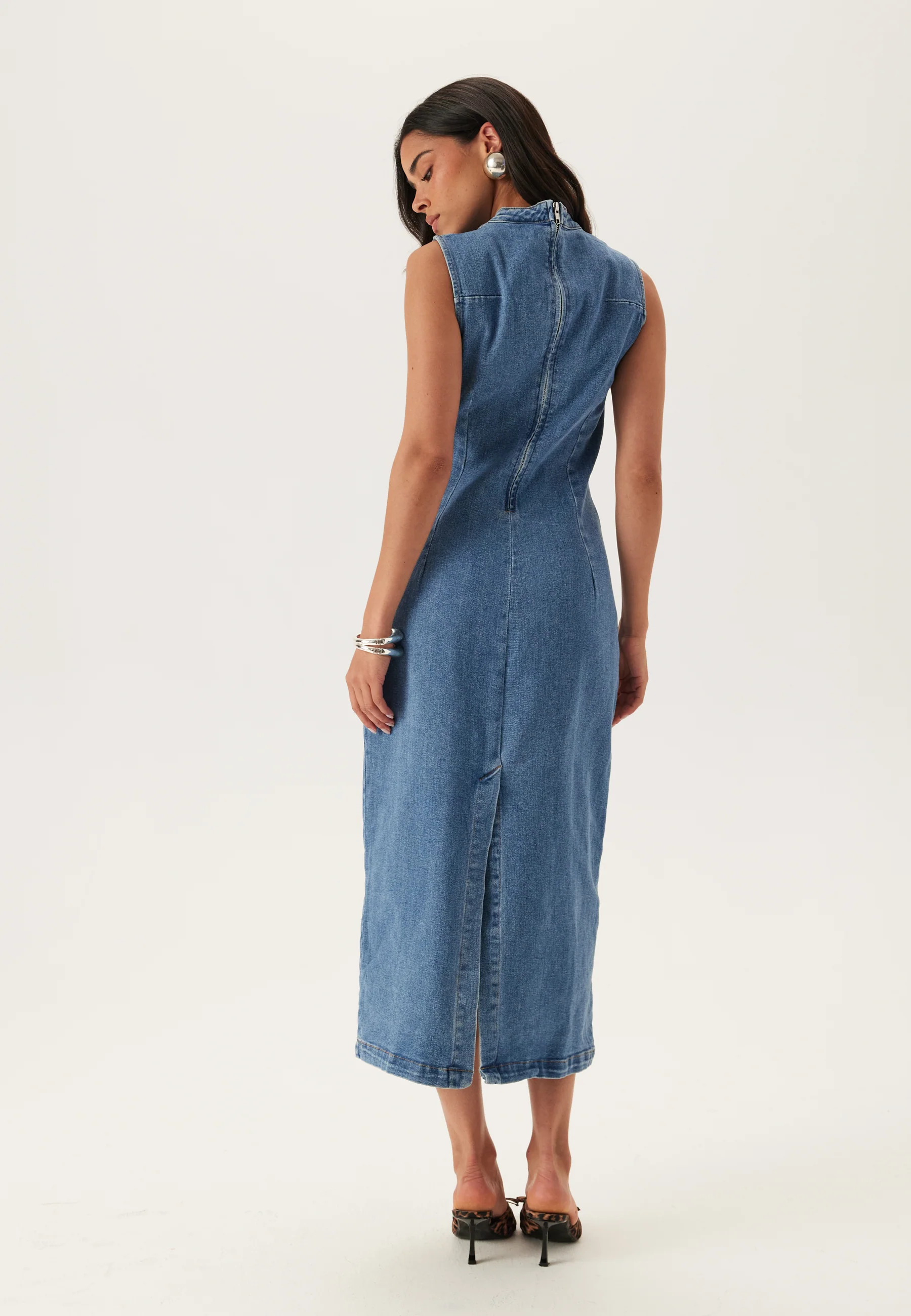 Vinona S/L Midi Denim Dress - Image 3