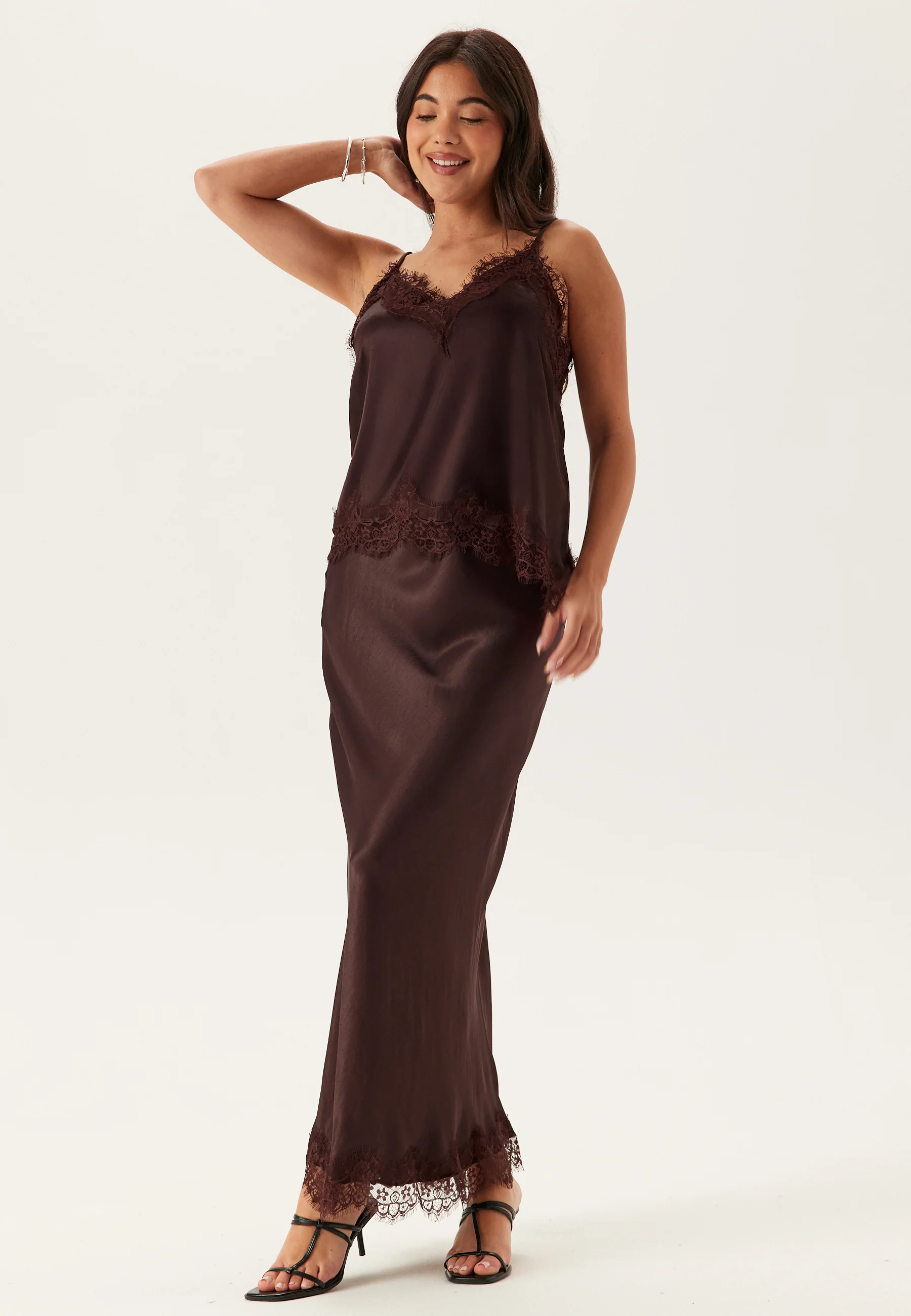 Viscose Satin Lace Singlet - Image 5