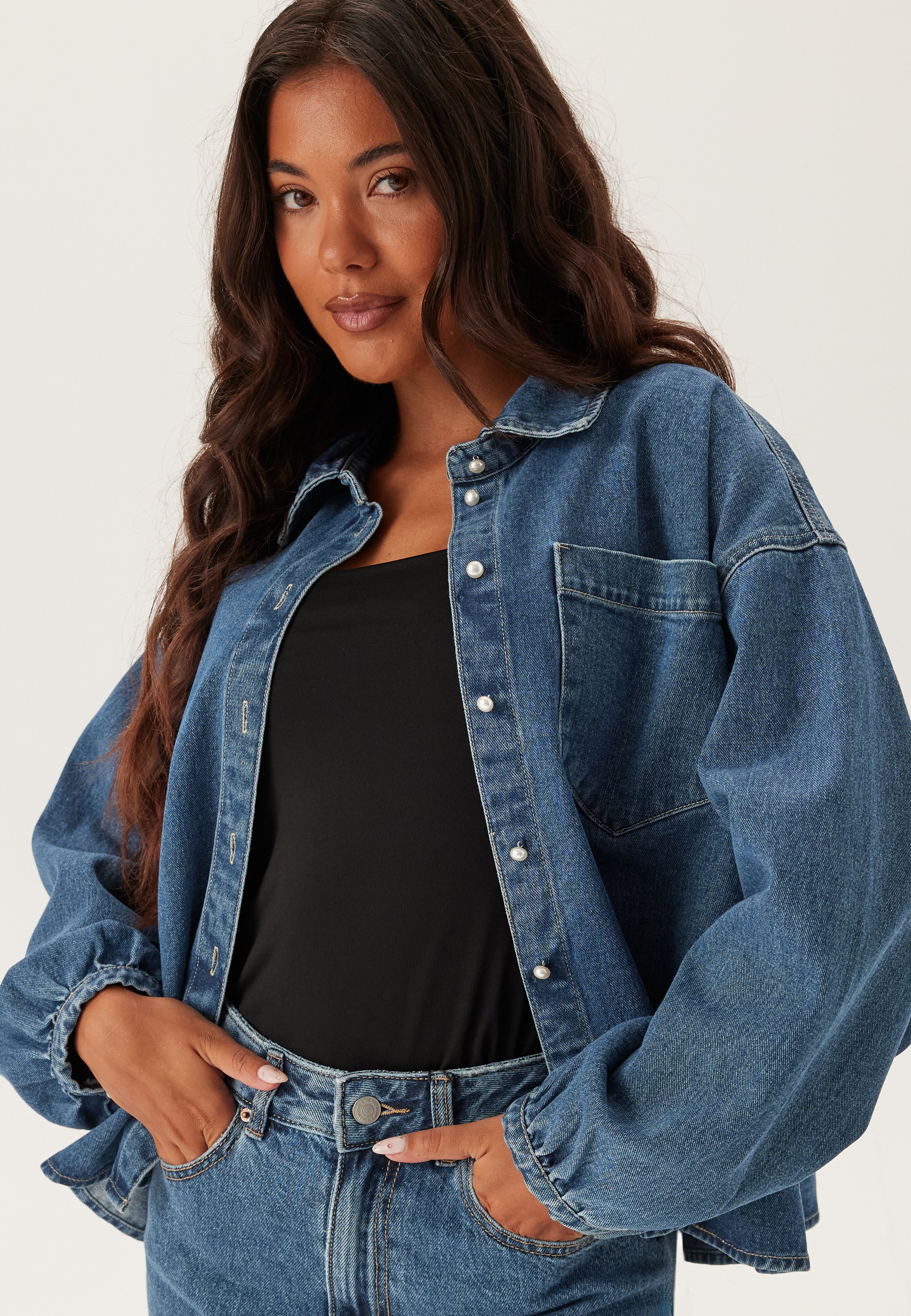Vmelora Ls Denim Shirt - Image 2