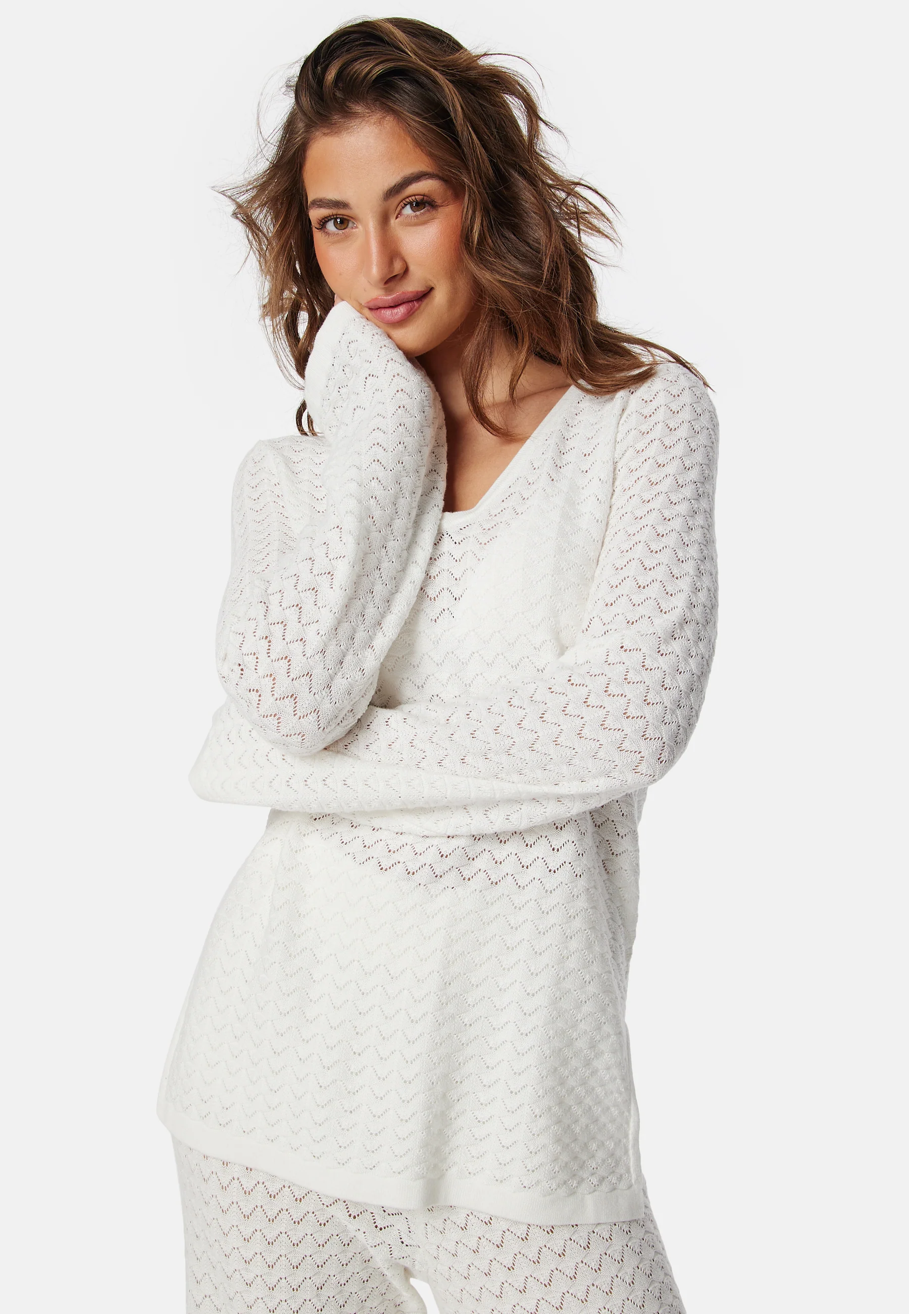 Vmiberia Ls V-neck Long Knit B