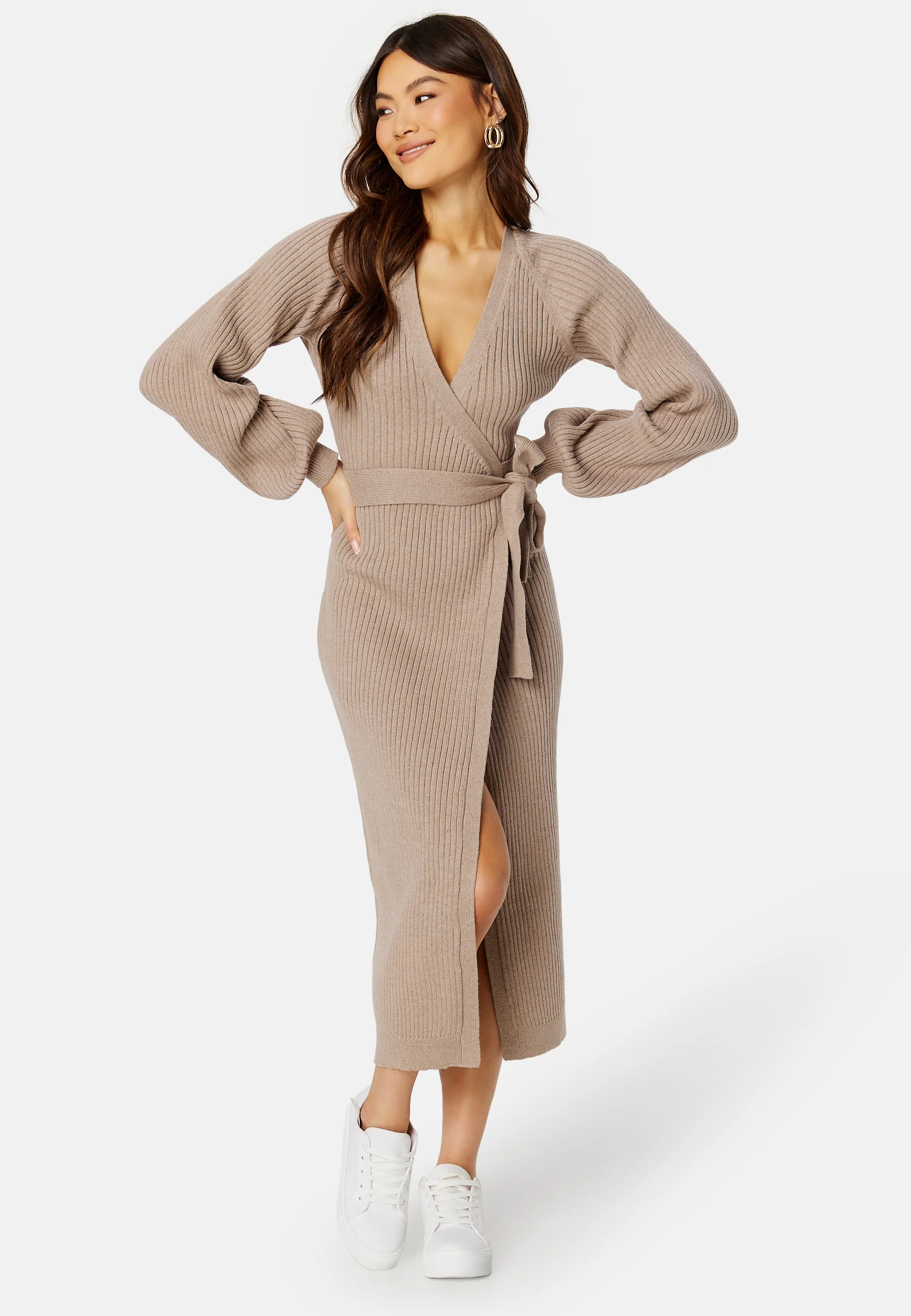 Wrap Rib Knitted Midi Dress - Image 9
