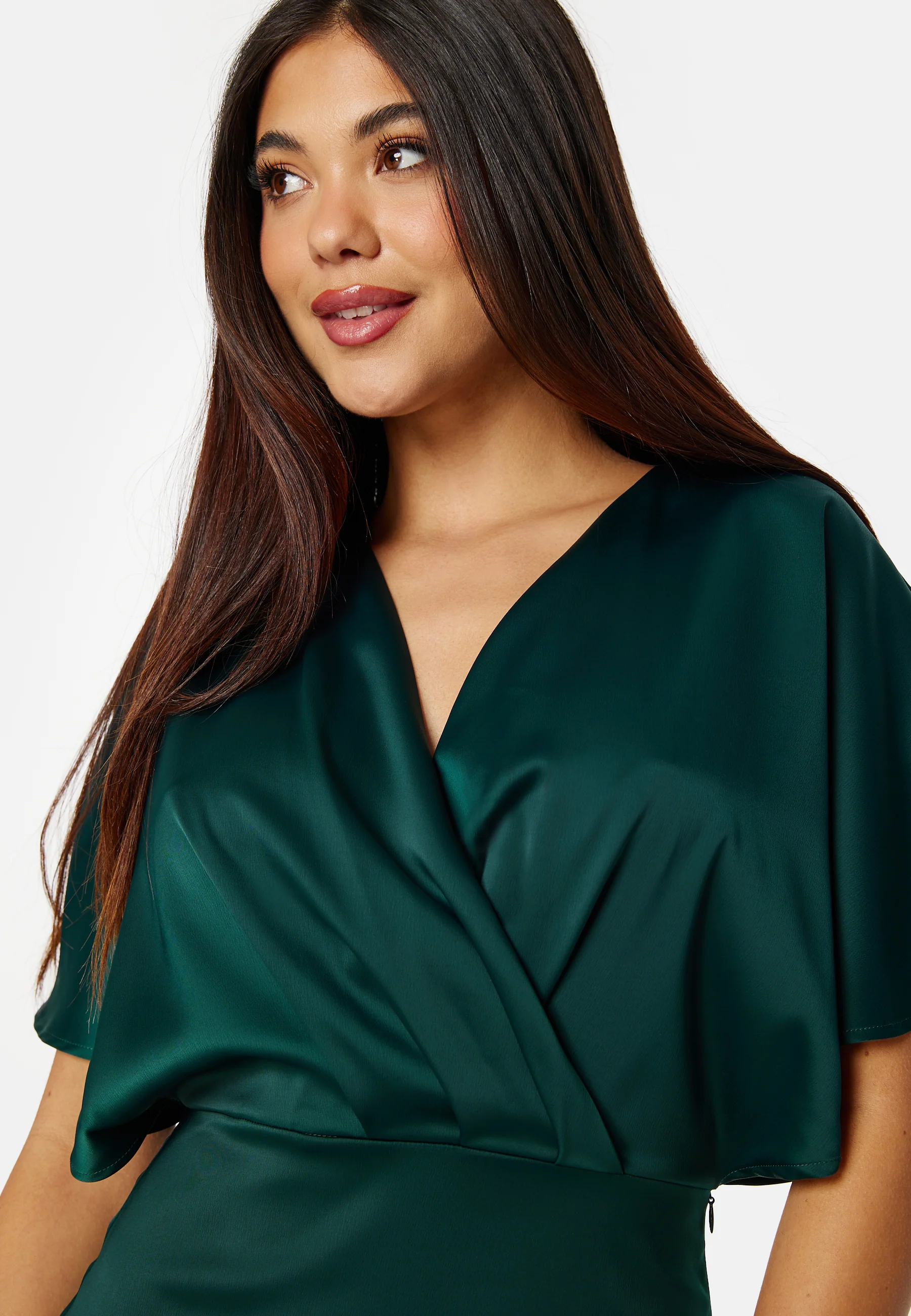 Wrap Satin Midi Dress - Image 4