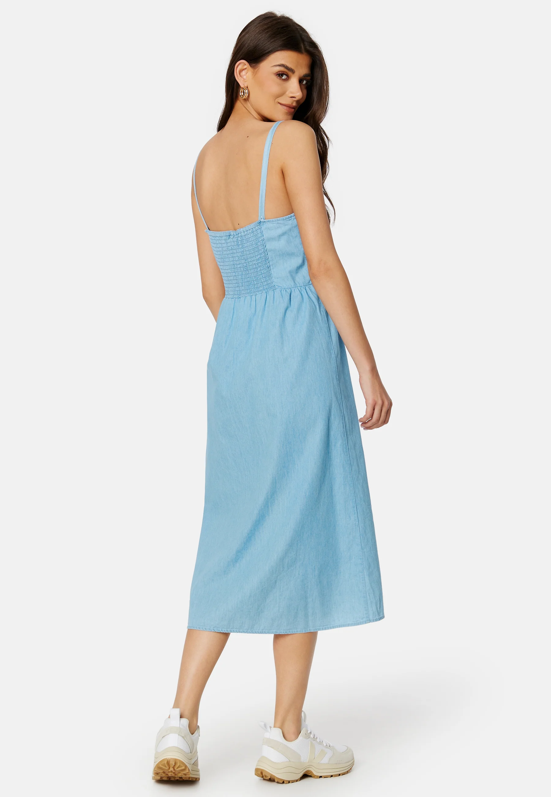Zia Strap Midi Denim Dress - Image 2